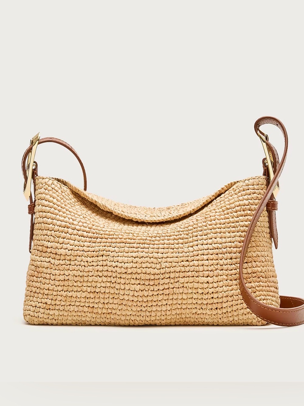 NWT J. Crew Berkeley small handknotted shoulder bag in raffia